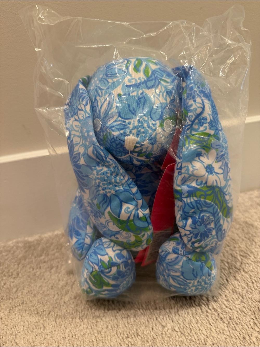 Lilly Pulitzer Blue Floral Bunny Plush